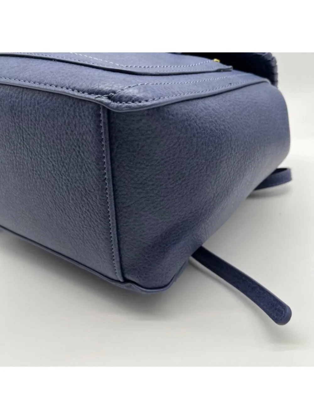 Style & Co Moonlight Blue Faux Leather Whip‑Stitch Backpack